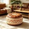 Reposapiés otomano de cuero tipo loto y vid china retro con almacenamiento, forma de calabaza, impermeable y resistente al desgaste, para sala de estar, ocio y almacenamiento