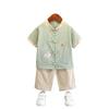 Hanfu para niño estilo chino traje Tang atuendo tradicional para niños para ceremonia de primer cumpleaños, atuendo de verano para bebé con bordado de nubes