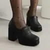 Zapatos Mary Jane para Mujer Retro Punta Cuadrada Tacón Grueso Zapatos de Salón para Mujer Mocasines Corte Profundo Zapatos para Mujer Estilo Nuevo Slip-on Tacones Altos