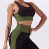 Conjunto de roupas de yoga com gradiente transfronteiriço personalidade tendência europeia e americana feminino justo fitness levantamento de quadril nylon elastano