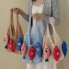 Bolsa de Punto de Verano para Mujer, Bolso de Hombro Tejido de Malla Hueca de Gran Capacidad, Bolso de Axila Estilo Vacacional Casual