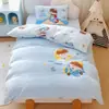 Conjunto de Colcha de Três Peças para Jardim de Infância, Veludo de Leite Espessado, Conjunto de Roupa de Cama de Seis Peças para Bebês que Entram no Jardim de Infância, Roupa de Cama com Forro de Fleece, Estilo Desenho Animado