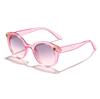 Gafas de Sol para Niños con Marco Redondo Incrustado de Diamantes, Color Caramelo, Estilo Callejero, para Niños y Niñas, Transfronterizas