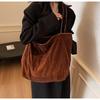 Coreia do Sul Vintage Tote Bag Feminino 2024 Nova Grande Capacidade All-match Bolsa de Ombro Outono e Inverno Popular Bolsa de Viagem