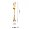Juego de Cuchillo y Tenedor Estilo Palacio Retro, Juego de Tres Piezas de Acero Inoxidable para Bistec, Tenedor y Cuchara, Cuchara de Vajilla Occidental para el Hogar Estilo Europeo
