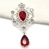 Colgante de flor de aleación de plata de 52*28 MM más vendido para decoración de ropa, accesorios para el cabello, accesorios para joyería DIY con adornos de vidrio