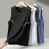 Chaleco sin mangas de cuello redondo para hombre, Chaleco de seda helada para correr en verano, Chaleco deportivo con sensación de hielo, Camiseta sin mangas de secado rápido