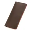 Carteira de Couro Genuíno Mais Vendida, Couro Crazy Horse, Sensação de Alto Padrão, Porta-Moedas Longo, Simples, Leve, Grande Capacidade, Porta-Cartões Masculino