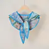 Chal Estilo Pintura al Óleo con Colgante de Perla, Chal Pequeño para Hombros para Mujer, Cuello Falso Decorativo de Anacardo de Alta Gama, Chaleco para Habitación con Aire Acondicionado
