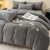 Conjunto de Cama de Inverno de Veludo Coral Leitoso para Casamento Conjunto de Quatro Peças Quarto de Casamento Colcha de Casamento Lençóis Capa de Colcha Casamento Vermelho