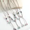 Collar Largo de Cerámica Minimalista Lujo Ligero Nicho Versátil Colgante Estudiante Cadena para Suéter Joyería Accesorios Bohemios