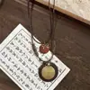 Novo Colar de Pena de Bronze Zen Chinês Estilo Étnico Boêmio Feminino Corrente Longa para Suéter Acessório