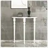 Mesa Consola de Madera Maciza Estilo Francés, Mesa de Exhibición Semicircular Simple para Sala de Estar y Entrada, Estante Estrecho Montado en la Pared, Minimalista Negro Estilo Europeo