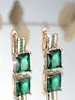 Moda Europea y Americana Tendencia Pendientes Rectangulares de Cristal Esmeralda Completos Lujo Ligero Estilo Ins Nicho Versátiles Diarios Venta Caliente
