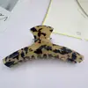 Flor de Naranjo Pinza Curva Estilo Francés Estampado de Leopardo Pinza Grande para el Cabello Pinza de Tiburón Pasador para el Cabello de Mujer Accesorio para el Cabello Elegante
