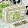 Estuche para Lápices Bolsa de Dolor Jiyikawa Ins Nuevo Estilo Caja de Papelería para Chicas de Secundaria, Gran Capacidad, Alto Valor Estético, Estuche Transparente