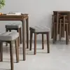 Cadeira de jantar de madeira maciça macia, banco para casa, cadeira de madeira simples e moderna, banco para sala de estar, mesa de jantar empilhável, banco para mesa