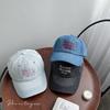 Gorra de Béisbol de Mezclilla Lavada para Mujer Gorra Original Bordada con Letras de Varias Filas Sombrero de Sol Todo Fósforo Estilo Coreano para Hombre Primavera y Verano