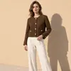 Abrigo de Cachemira Huang Yuxiang Otoño/Invierno 2026, Abrigo Corto Estilo Chanel para Mujeres Petites, Abrigo de Lana para el Trabajo para Mujeres