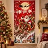 Novedades transfronterizas: Tela de fondo navideño impresa de alta definición, diseños de casa de jengibre y renos, serie de telas de fondo para decoración festiva