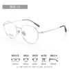 Gafas geniales y elegantes con montura plateada para mujer, un imprescindible para looks sin maquillaje, montura de gafas poligonal 56059, montura de gafas para miopía para estudiantes, para rostros cuadrados y redondos