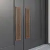 Nuevo Mango de Puerta Corredera de Madera Maciza Tallada en Aluminio Retro de Gama Alta China para Habitación Privada de Restaurante, Mango de Puerta de Doble Acción de Vidrio para Oficina