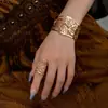 Pulseira Anel Flor Moda Europeia e Americana Transfronteiriça Folha Simples Celebridade da Internet Feminina Joia de Mão com Senso de Design Nicho Vento Frio