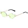 2023 Nuevas gafas de sol de llama personalizadas para mujer, gafas de sol sin marco de metal, modernas gafas de bola europeas y americanas divertidas, transfronterizas