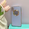 Para Apple x Fuga Funda de Teléfono con Patrón de CD Galvanizado iphone14 Color Sólido Anillo de Metal tpu Cubierta Protectora