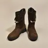 Botas de Caballero de Caña Media Estilo Nuevo 2026 con Tacón Grueso que Aumenta la Altura, Elegante Diseño Calado, Estilo Nomada Antideslizante, Botas de Moda Otoñales con Cara Suave