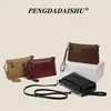 Bolso Cuadrado Pequeño de Cuero Suave Retro con Cremallera Multicapa Versátil para Viajes Diarios Hombro Único Cruzado de Mano Bolso Pequeño Simple para Mujer