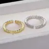 Anillo abierto de plata S925 para mujer, tamaño ajustable 5-6, accesorio de incrustación DIY para perlas, base vacía 4069