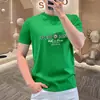 Camiseta de hombre de corte slim, lujo ligero, estilo europeo, cuello redondo, moda verano 2025, manga corta multiproceso, alta calidad