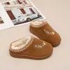 Pantuflas de Algodón para Niños Otoño e Invierno Felpa Gruesa Suela Gruesa Nuevo Estilo Niñas Exteriores Interiores Hogar Pantuflas de Algodón