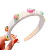 Diadema infantil fruta esponja flor pequeña lavado de cara maquillaje presión para el cabello no lastima la cabeza linda princesa niña accesorios para el cabello