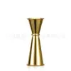 Taza medidora de doble cabeza de acero inoxidable 304, Taza medidora de onzas, Herramienta medidora de licores, Mezcla de cócteles, Color electrochapado Cobre Oro Negro, Grabada por dentro y por fuera