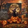 Banderas de Decoración para Jardín de Halloween Estampado Personalizado Calabaza Gato Negro Fantasma Amazon Banderas de Decoración para Patio Exterior
