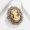 Broches Retrô Europeus e Americanos Transfronteiriços, Boutonnières de Retrato de Beleza, Broches de Strass de Alta Qualidade, Pins de Peito para Suéteres, Atacado de Joias
