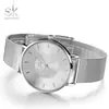 SHENGKE SK0059 Relógio Casual de Quartzo Feminino Movimento Japonês Moda Aço Inoxidável