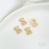 Conservación del Color Set de Oro de 14K Zircón Dibujo Animado Cachorro Gato Oso Abeja Colgante DIY Serie Animal Colgante Hecho a Mano