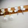 Accesorios para Aretes DIY Diseño de Nicho Aretes de Nácar Natural Aguja de Plata S925 Nueva Tendencia Elegantes Aretes de Perla