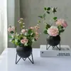 Maceta de hierro cerámico nórdico soporte para flores Morandi simple decoración de sala de estar interior maceta de planta verde artificial estante para macetas