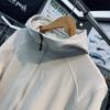 País Isleño Textura de Rejilla de Maíz Única Capa Media Dinámica Cálida Unisex Estilo Montaña al Aire Libre Chaqueta de Polar Holgada con Capucha