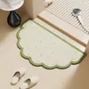 Alfombrilla de suelo para inodoro semicircular suave de tierra de diatomeas absorbente alfombra de secado rápido para puerta exterior de baño alfombrilla antideslizante para pies de inodoro