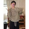 Moletom com Capuz de Caimento Relaxado para Mulheres, Outono e Inverno, Tamanho Plus, Estilo Solto de Comprimento Médio com Estampa de Letras, Blusa Pulôver Emagrecedora