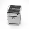 Estufa de leña de acero inoxidable para camping al aire libre, parrilla de barbacoa portátil, mini estufa de barbacoa plegable para calefacción, estufa de leña para picnic