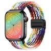 Para iwatch apple pulseira de nylon tecido fivela magnética elástico arco-íris ApplewatchS10 pulseira de relógio
