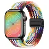 Para iwatch apple pulseira magnética nylon trançado S10 elástica arco-íris pulseira de relógio Applewatch