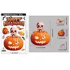 Decorações de Halloween: teia de aranha, adesivos eletrostáticos de fantasma, arranjo de cena para vitrine de shopping, abóbora, morcego, adesivos de vidro