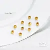 Retenção de cor forte contas douradas contas redondas ouro real contas soltas pulseira diy com contas material de joalheria acessórios